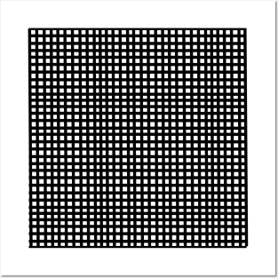 Black mesh grid square lines pattern Posters and Art